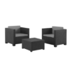 Conjunto de Jardim Mesa e 2 Sofás Pretos